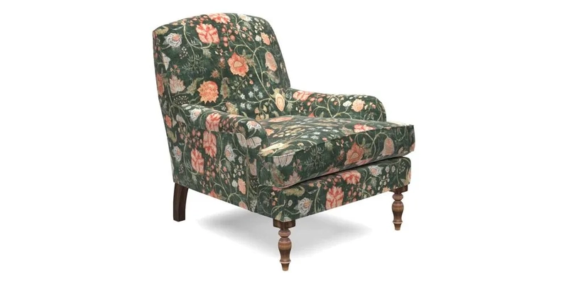 Lyndhurst Chair in V&A Threads of India Opulent-Velvets Lahore Dynasty Slate