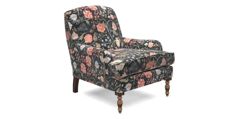 Lyndhurst Chair in V&A Threads of India Opulent-Velvets Lahore Dynasty Slate