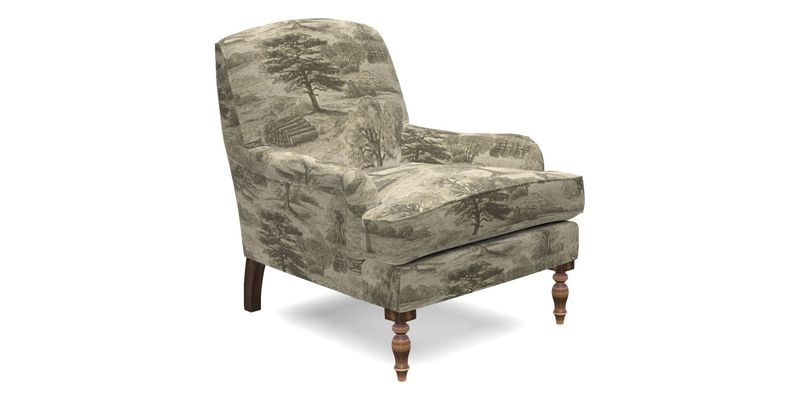 Lyndhurst Chair in V&A Threads of India Opulent-Velvets Lahore Dynasty Slate