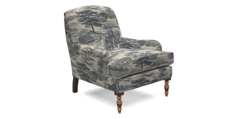 Lyndhurst Chair in V&A Threads of India Opulent-Velvets Lahore Dynasty Slate