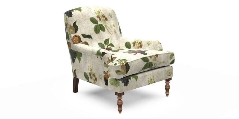 Lyndhurst Chair in V&A Threads of India Opulent-Velvets Lahore Dynasty Slate