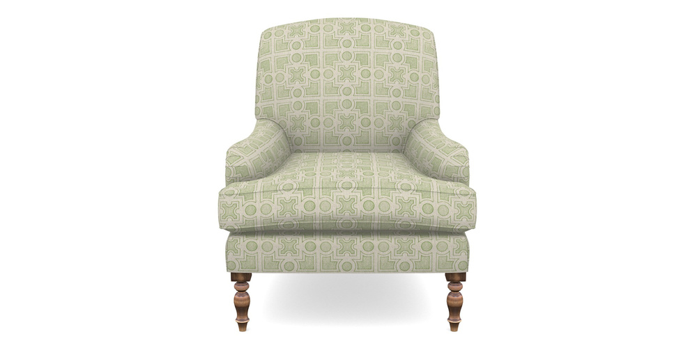 Product photograph of Lyndhurst Chair In Rhs Collection - Small Knot Garden Cotton Weave - Green from Sofas and Stuff Limited