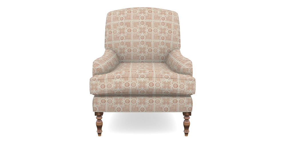 Product photograph of Lyndhurst Chair In Rhs Collection - Small Knot Garden Cotton Weave - Terracotta from Sofas and Stuff Limited