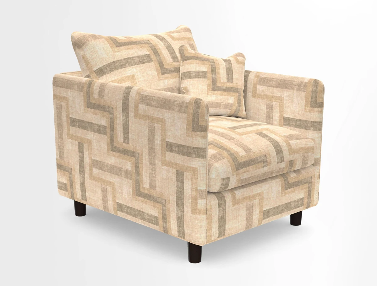 Madehurst Chair in Two Tone Plain Biscuit. Loose cover option available