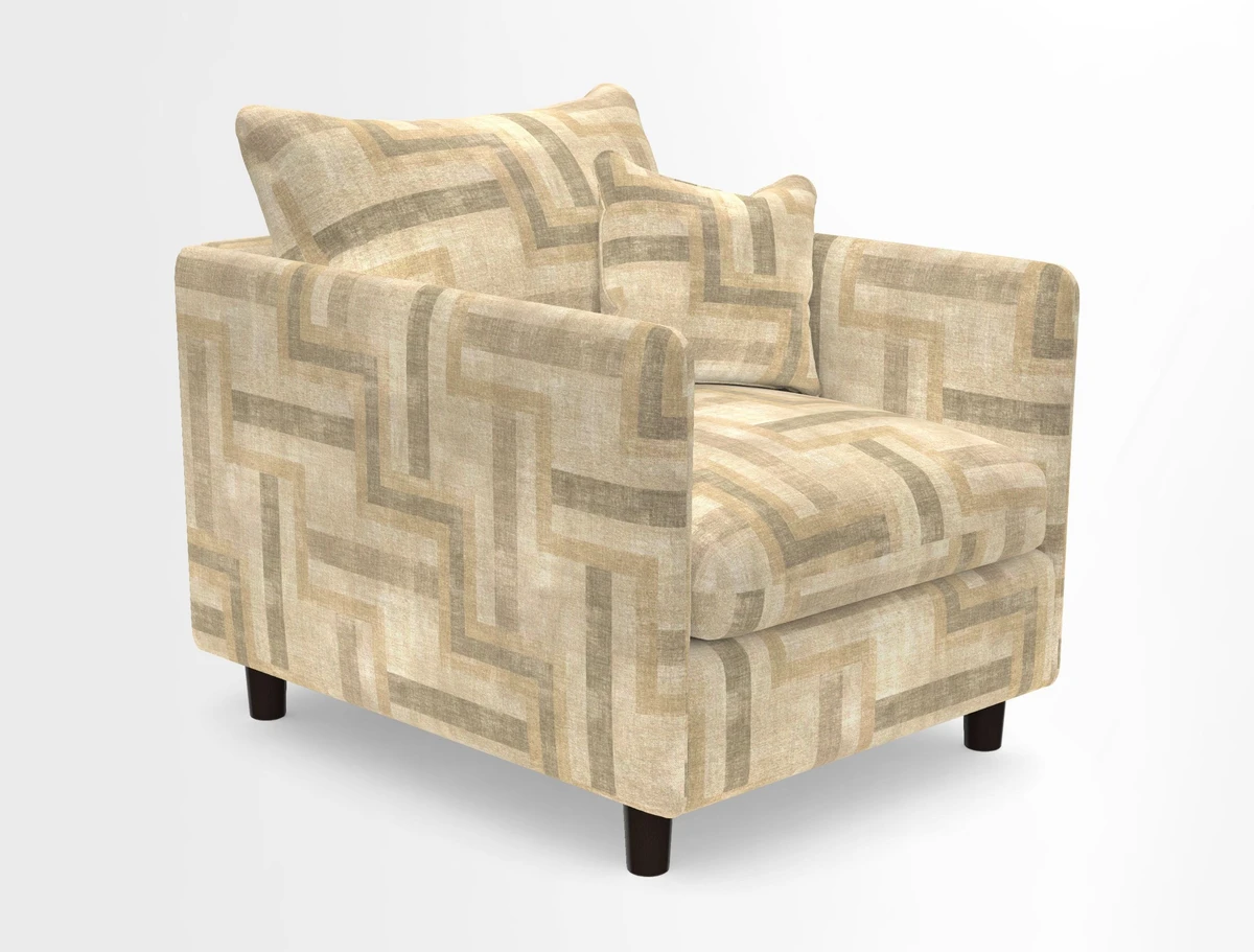 Madehurst Chair in Two Tone Plain Biscuit. Loose cover option available
