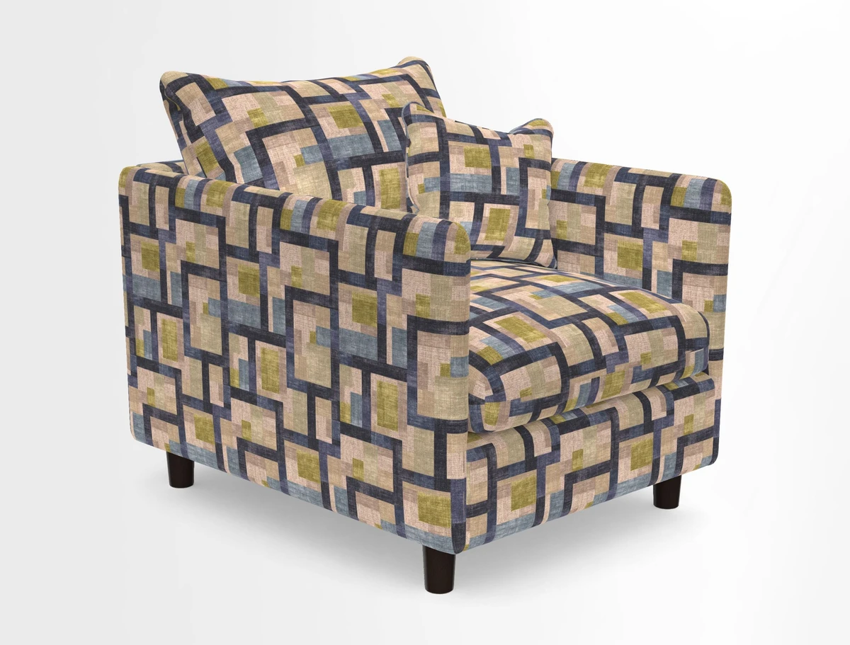 Madehurst Chair in Two Tone Plain Biscuit. Loose cover option available