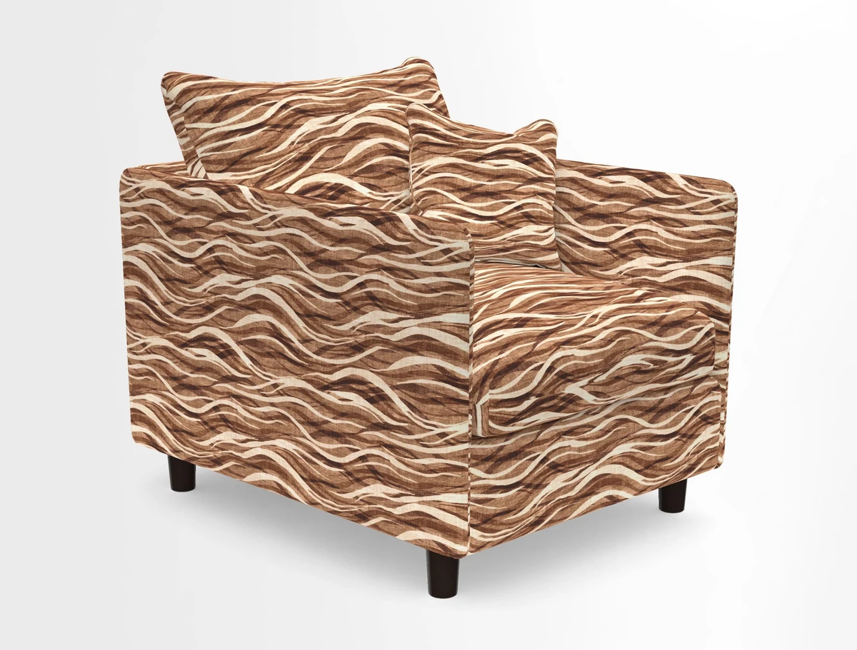 Madehurst Chair in Two Tone Plain Biscuit. Loose cover option available