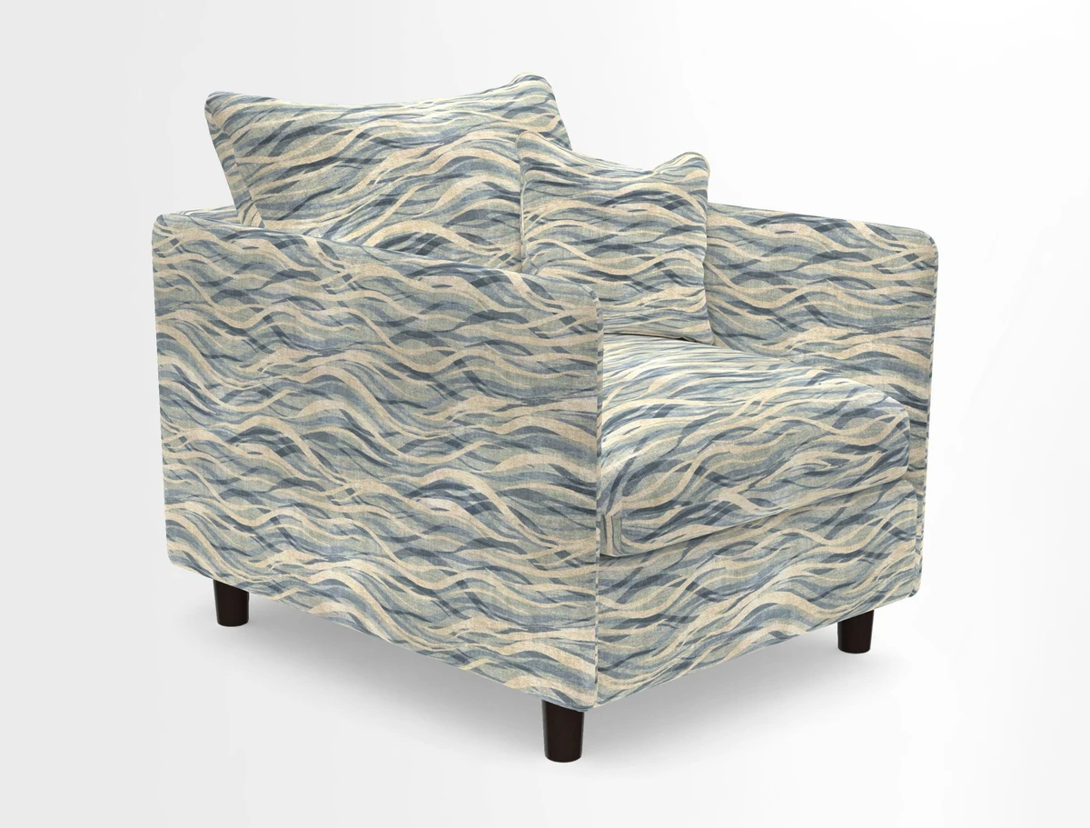 Madehurst Chair in Two Tone Plain Biscuit. Loose cover option available