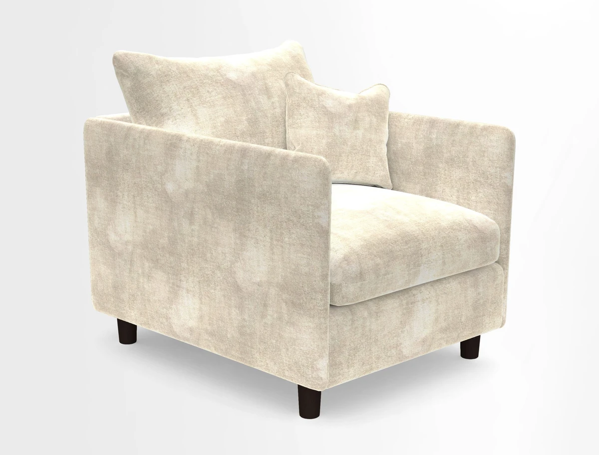 Madehurst Chair in Two Tone Plain Biscuit. Loose cover option available