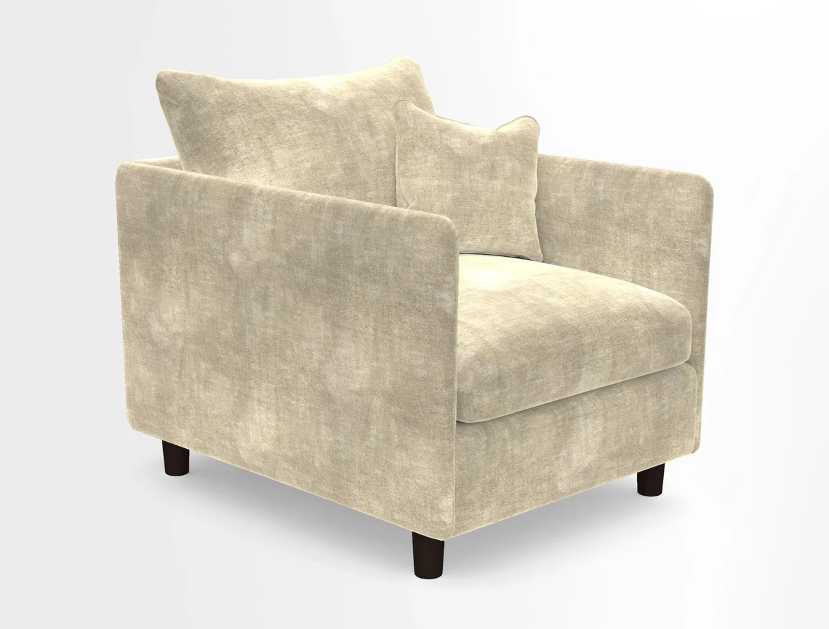 Madehurst Chair in Two Tone Plain Biscuit. Loose cover option available