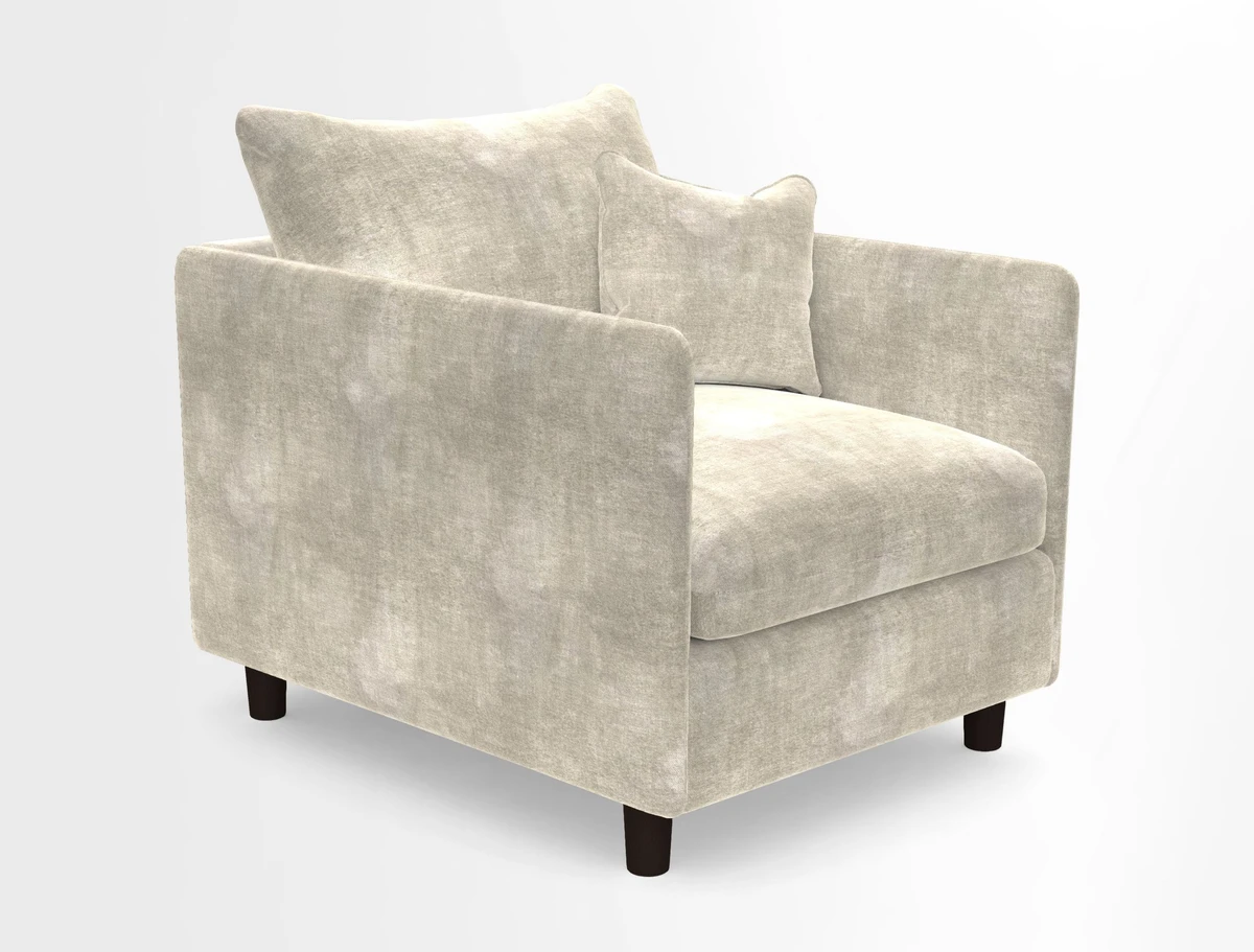 Madehurst Chair in Two Tone Plain Biscuit. Loose cover option available