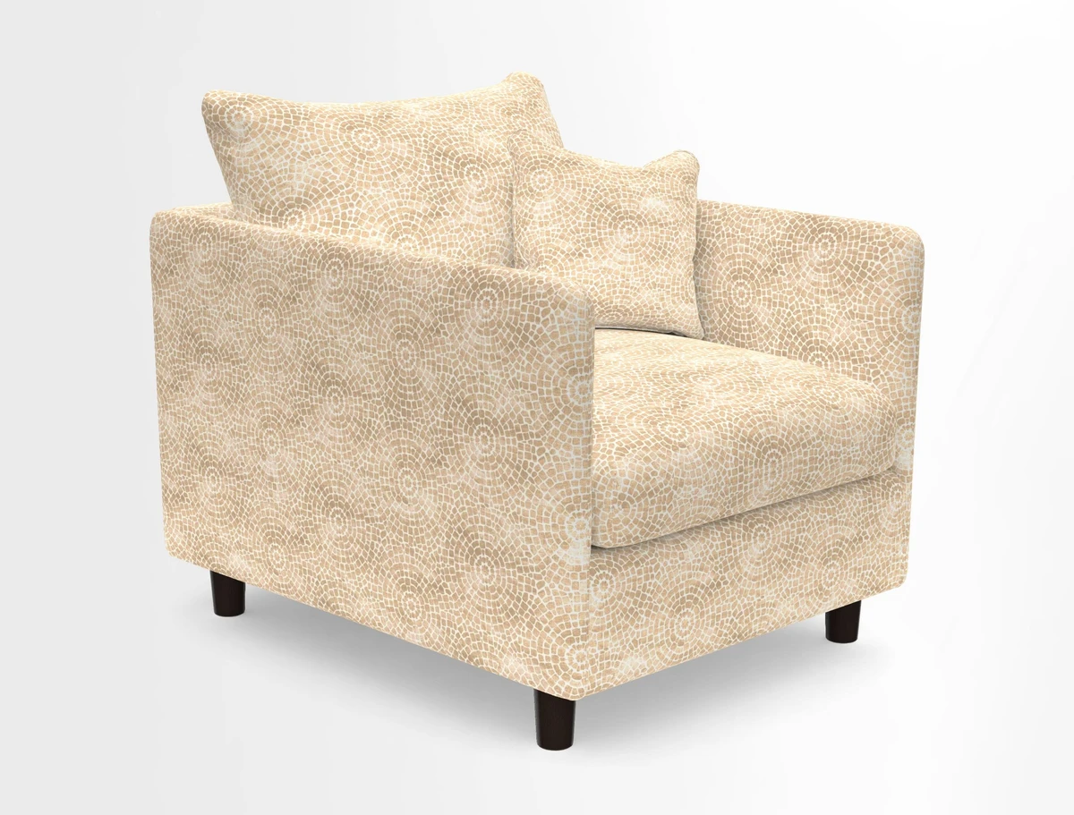 Madehurst Chair in Two Tone Plain Biscuit. Loose cover option available