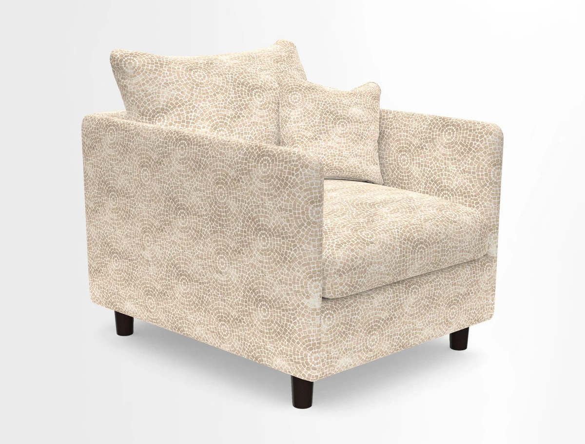 Madehurst Chair in Two Tone Plain Biscuit. Loose cover option available
