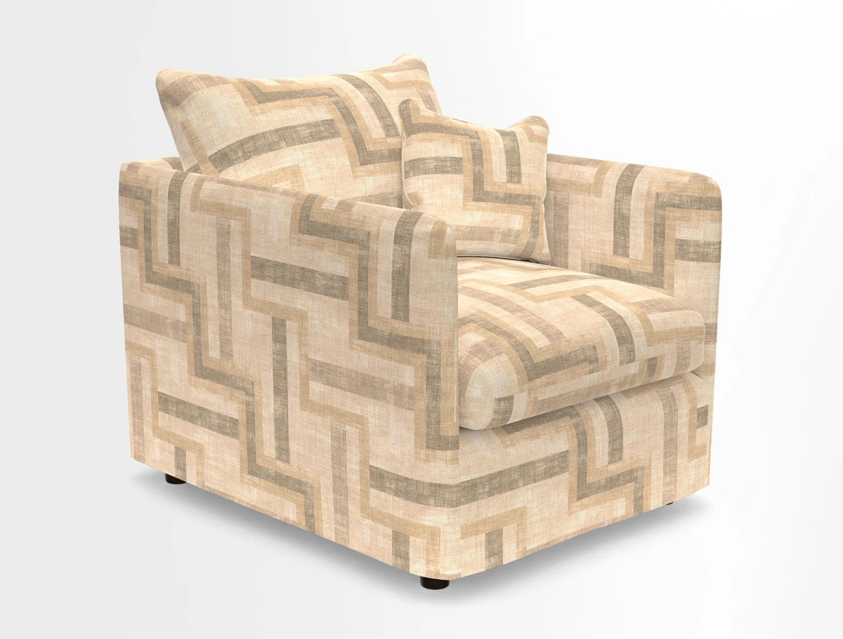 Madehurst Chair in Two Tone Plain Biscuit. Loose cover option available