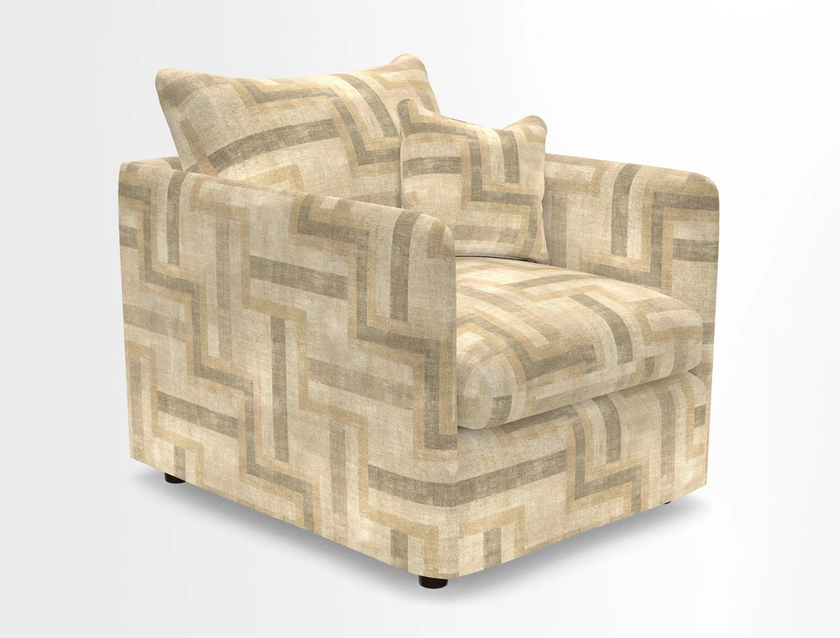 Madehurst Chair in Two Tone Plain Biscuit. Loose cover option available