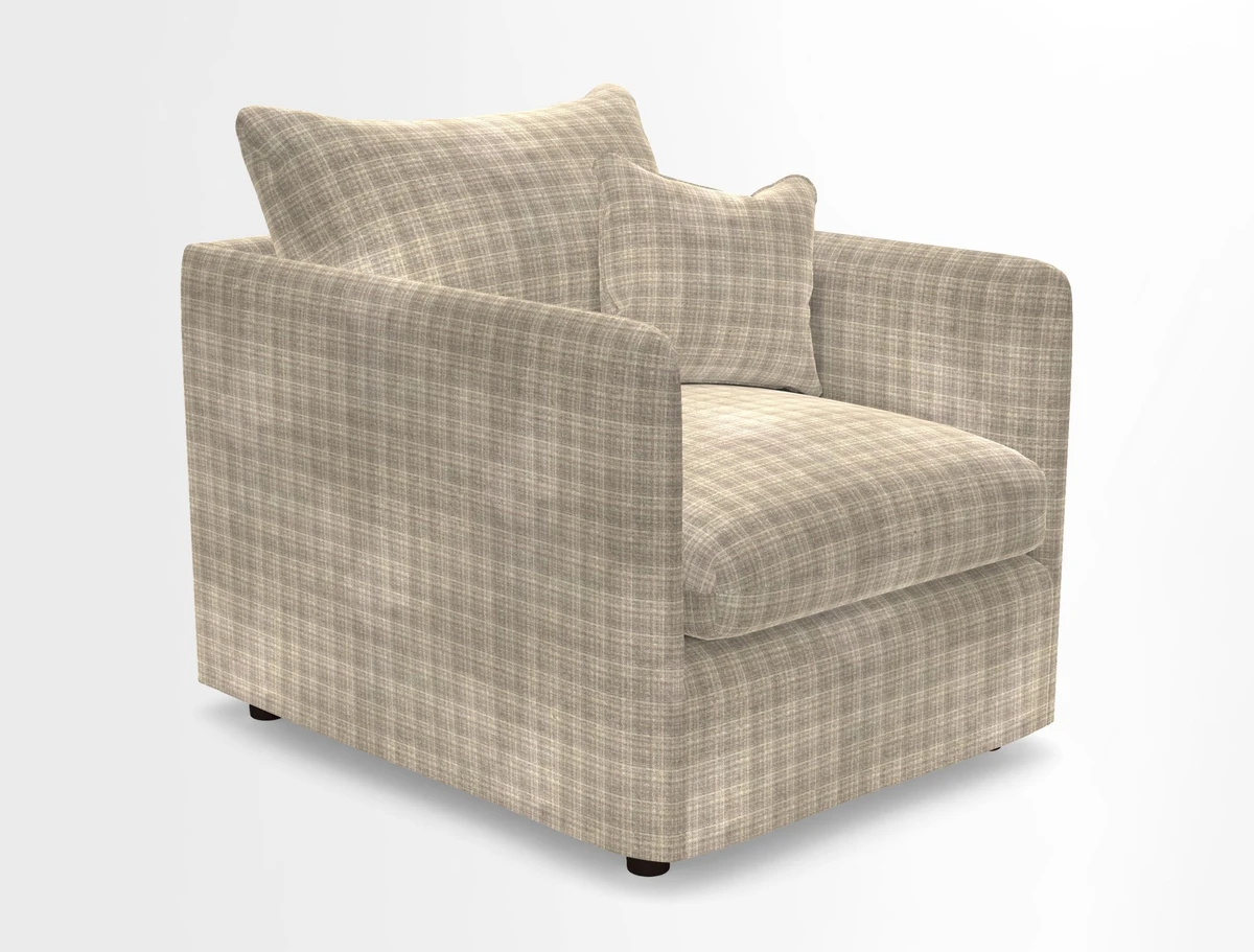 Madehurst Chair in Two Tone Plain Biscuit. Loose cover option available