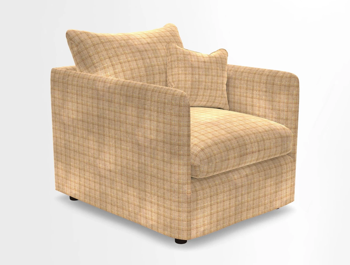 Madehurst Chair in Two Tone Plain Biscuit. Loose cover option available