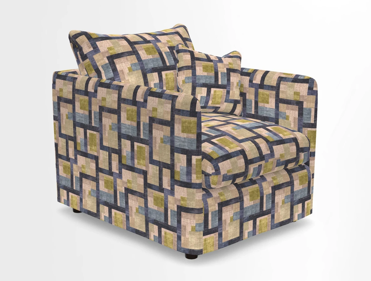 Madehurst Chair in Two Tone Plain Biscuit. Loose cover option available