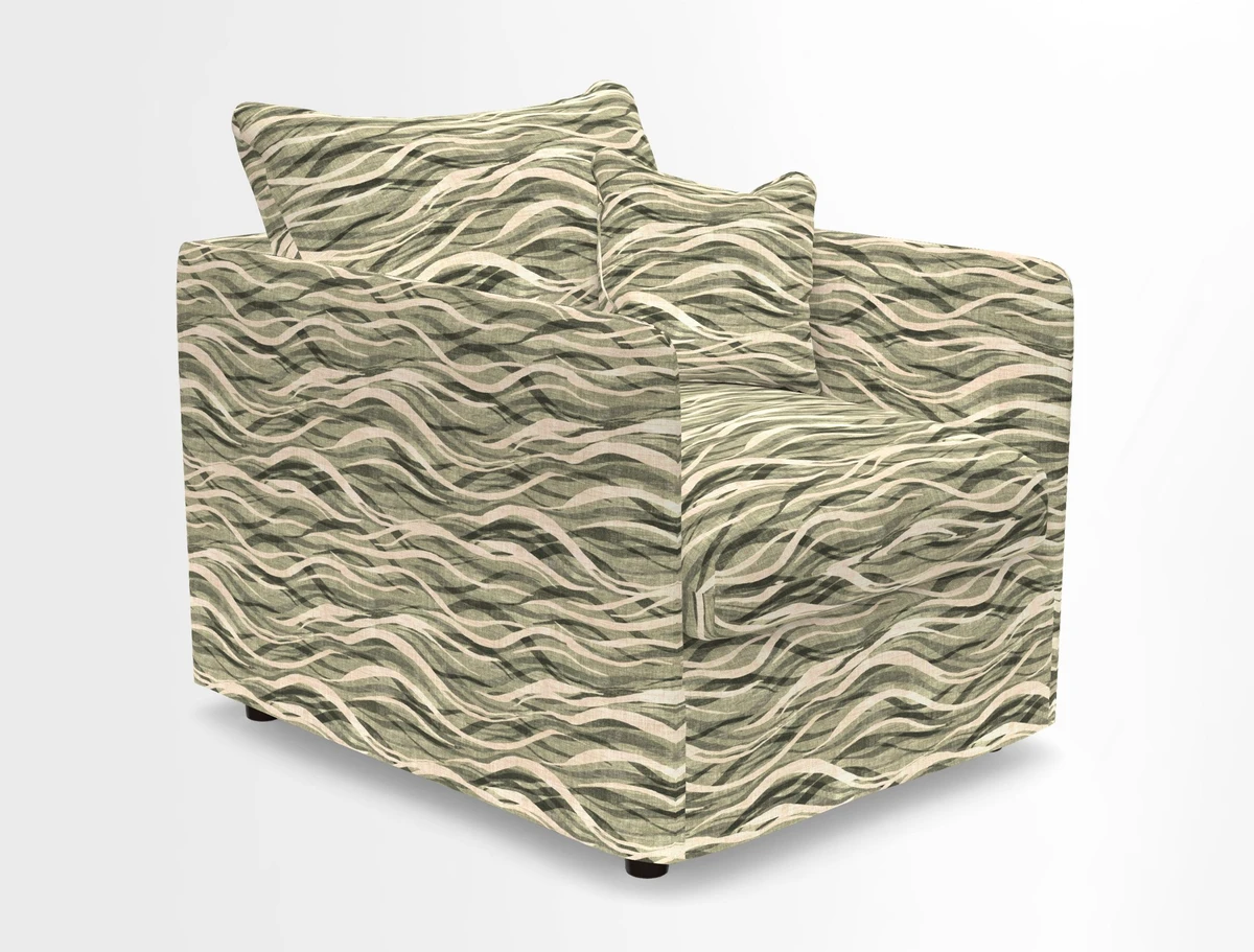 Madehurst Chair in Two Tone Plain Biscuit. Loose cover option available