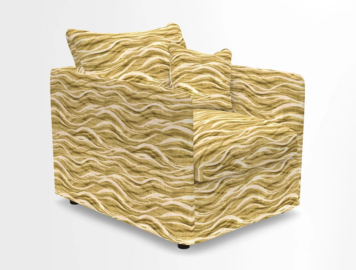 Madehurst Chair in Two Tone Plain Biscuit. Loose cover option available