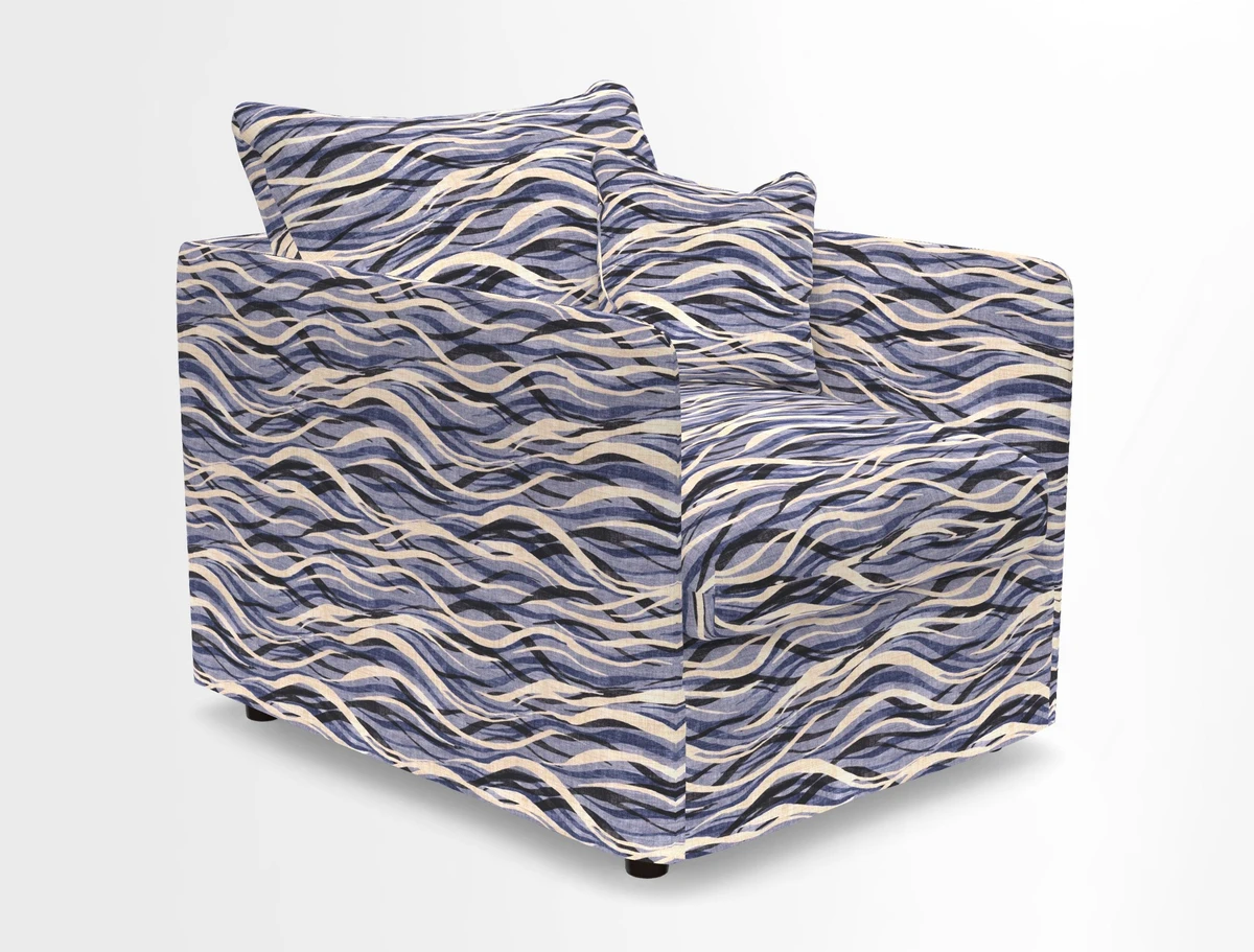 Madehurst Chair in Two Tone Plain Biscuit. Loose cover option available