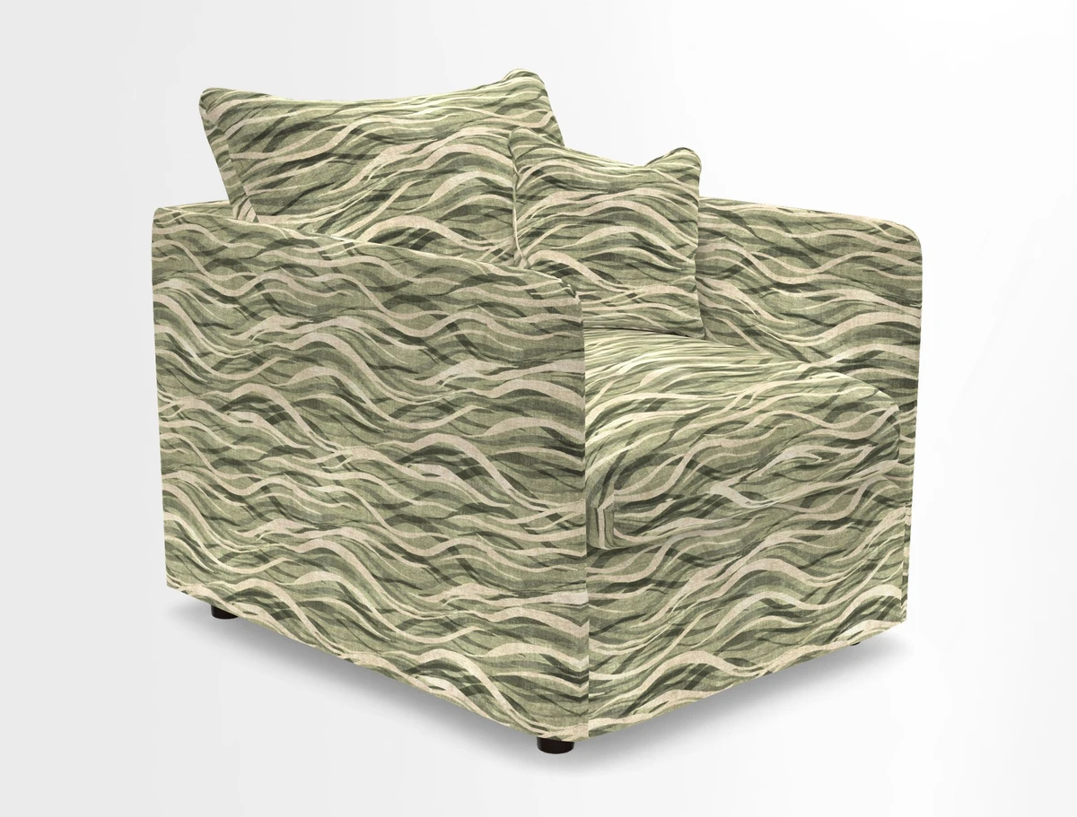 Madehurst Chair in Two Tone Plain Biscuit. Loose cover option available