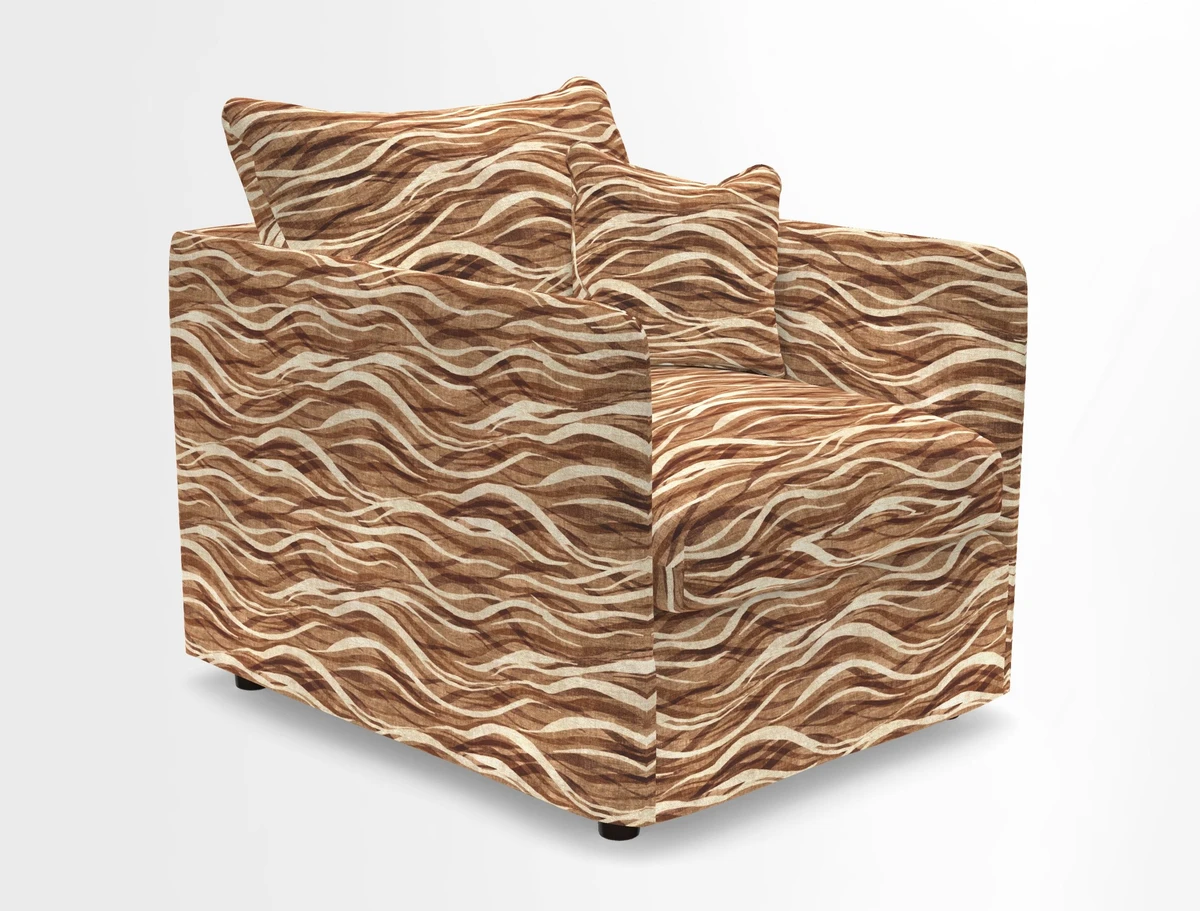 Madehurst Chair in Two Tone Plain Biscuit. Loose cover option available