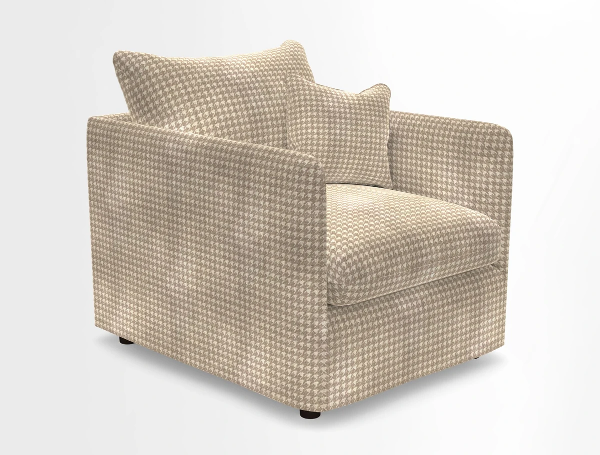 Madehurst Chair in Two Tone Plain Biscuit. Loose cover option available