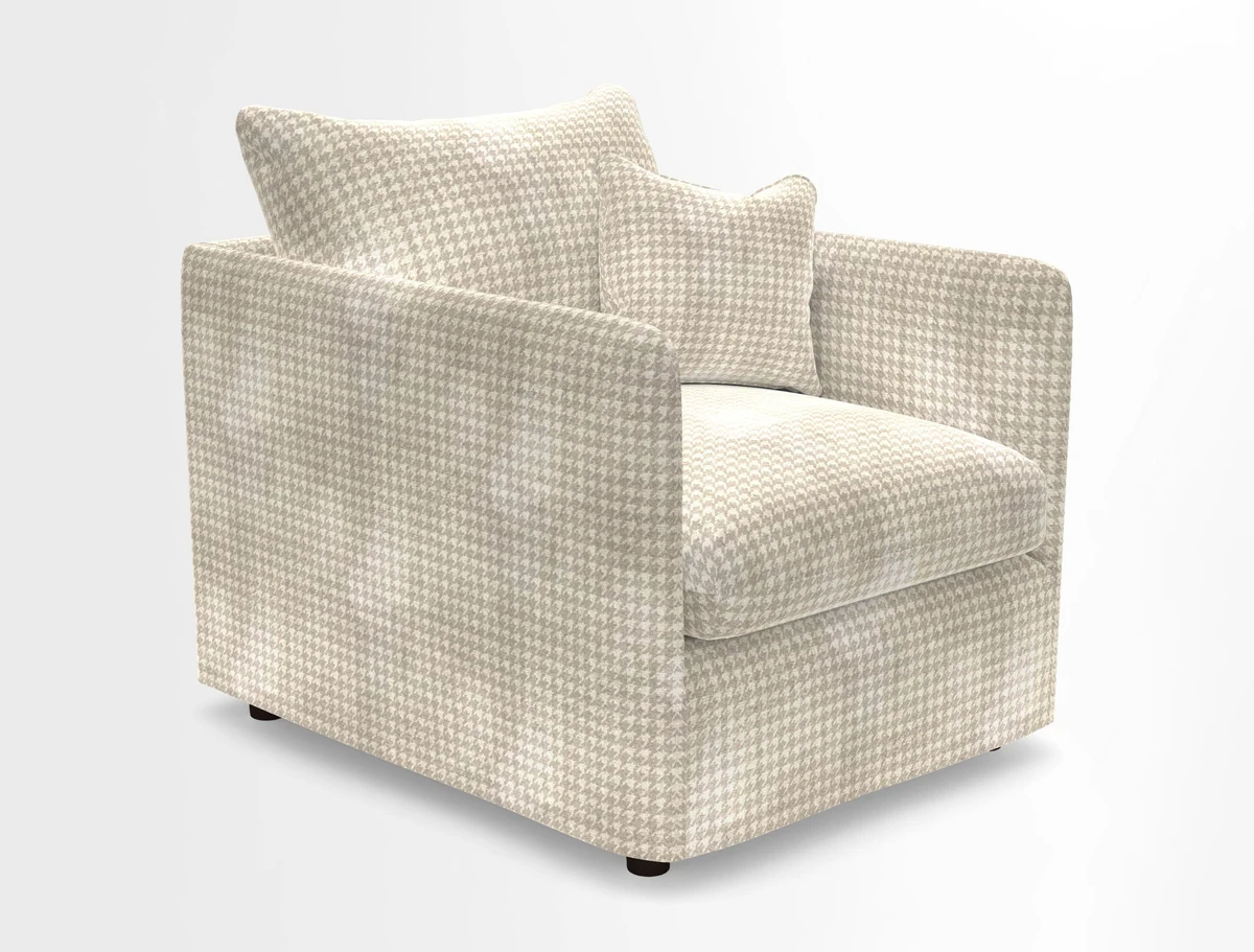 Madehurst Chair in Two Tone Plain Biscuit. Loose cover option available