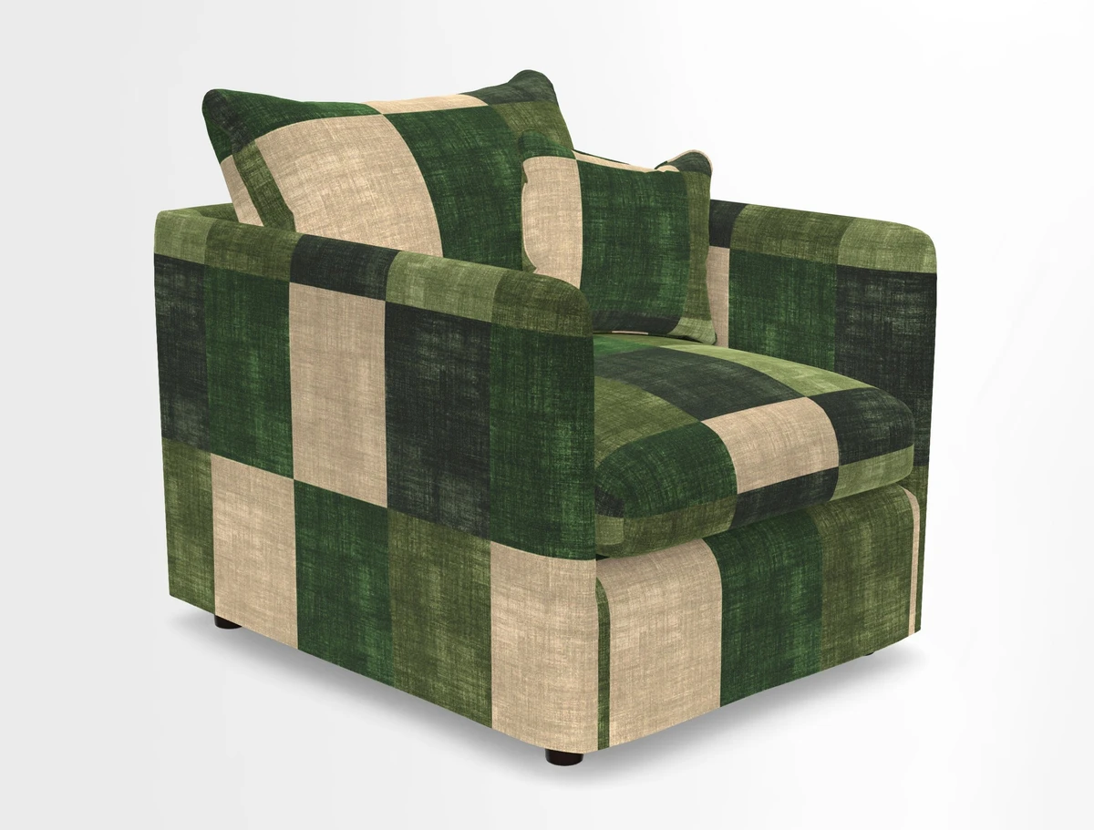 Madehurst Chair in Two Tone Plain Biscuit. Loose cover option available