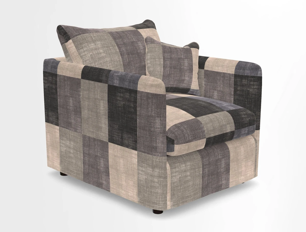 Madehurst Chair in Two Tone Plain Biscuit. Loose cover option available
