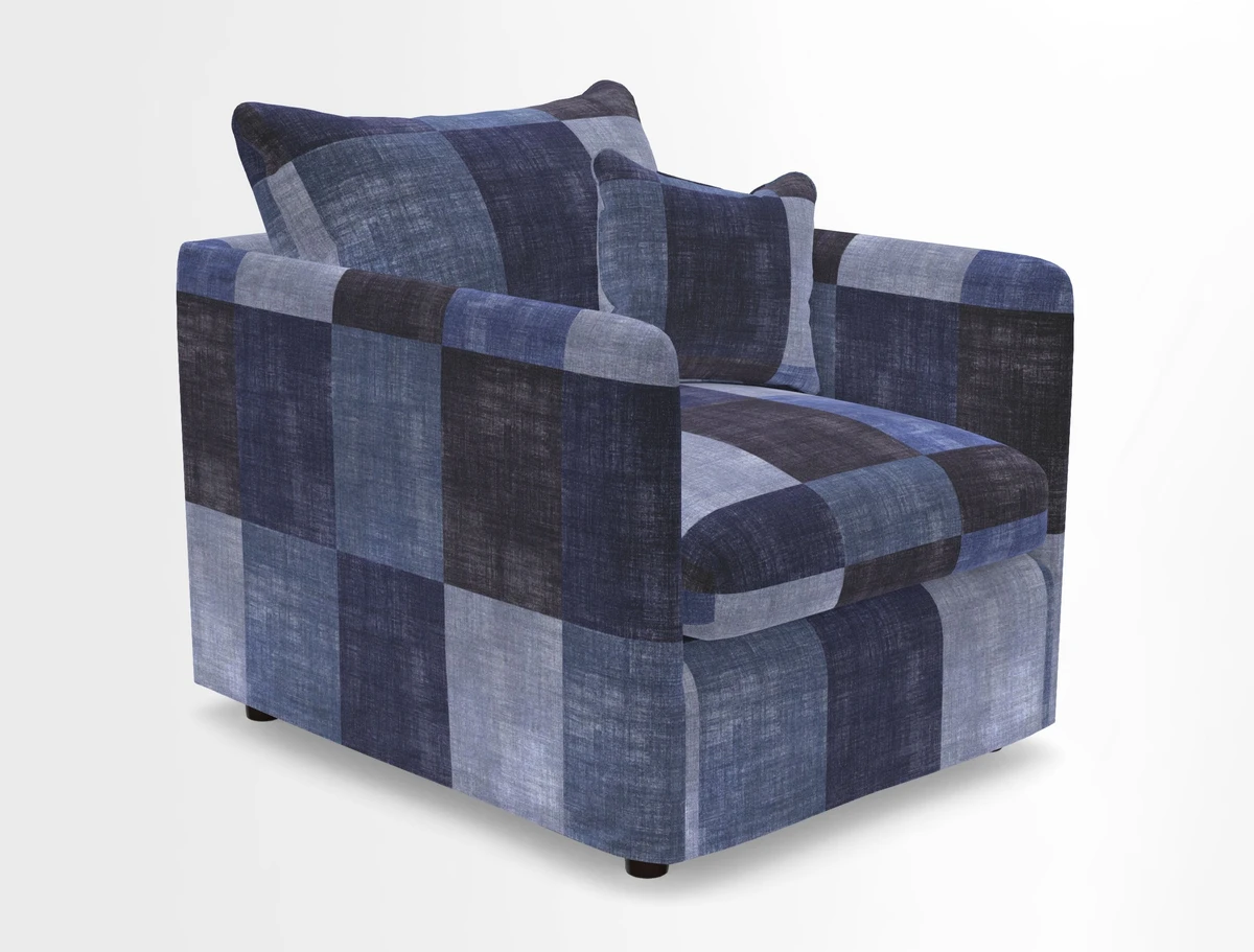 Madehurst Chair in Two Tone Plain Biscuit. Loose cover option available