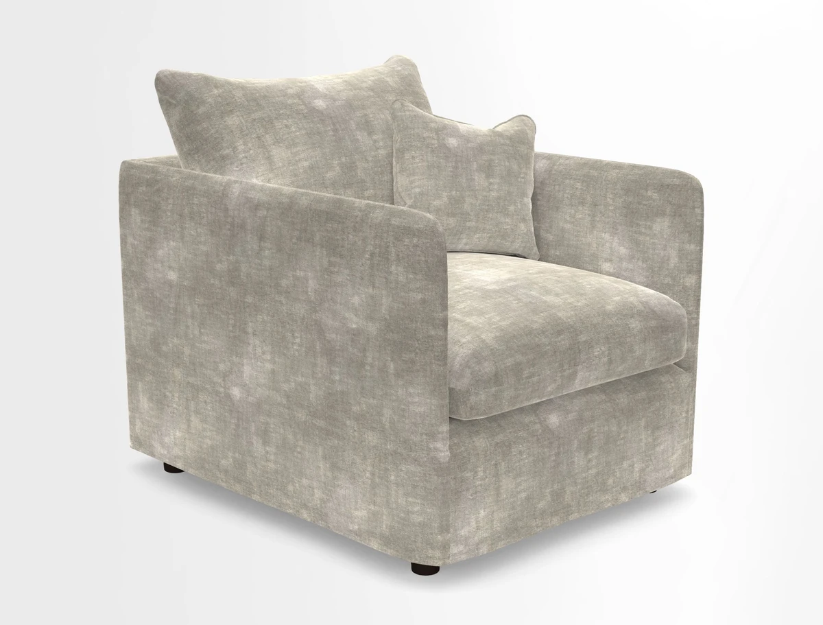 Madehurst Chair in Two Tone Plain Biscuit. Loose cover option available