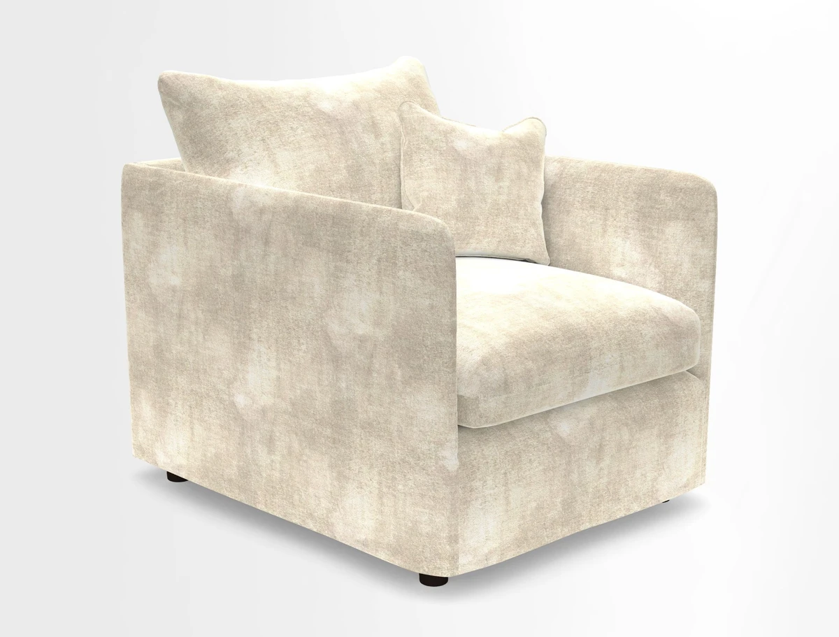 Madehurst Chair in Two Tone Plain Biscuit. Loose cover option available