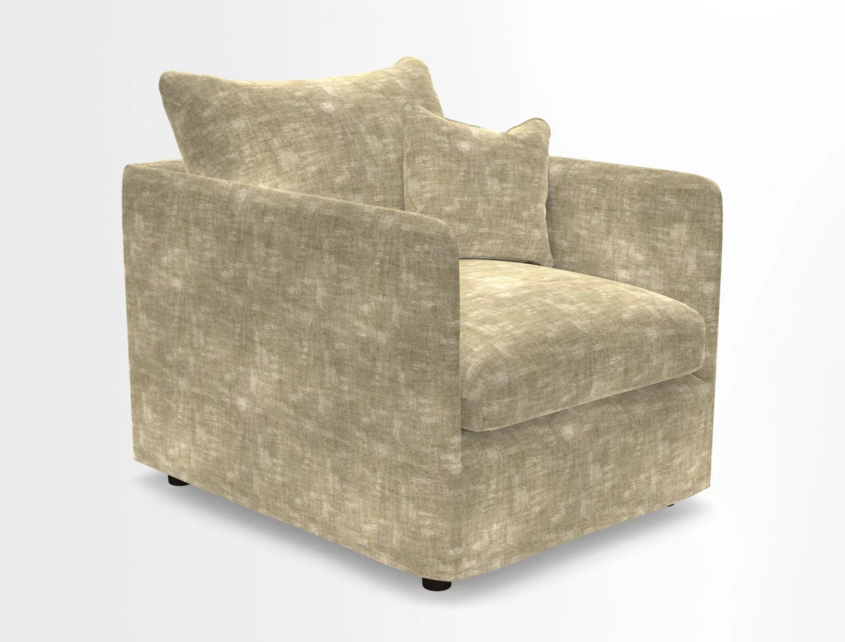 Madehurst Chair in Two Tone Plain Biscuit. Loose cover option available