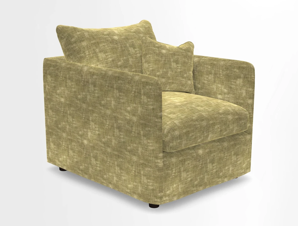 Madehurst Chair in Two Tone Plain Biscuit. Loose cover option available
