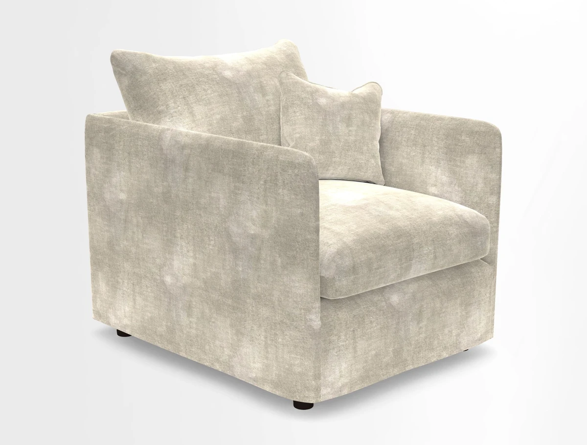 Madehurst Chair in Two Tone Plain Biscuit. Loose cover option available