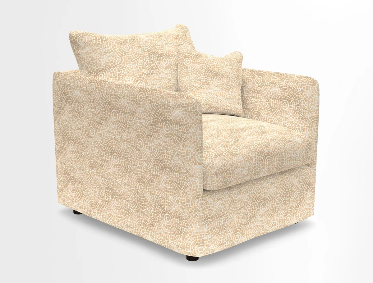 Madehurst Chair in Two Tone Plain Biscuit. Loose cover option available