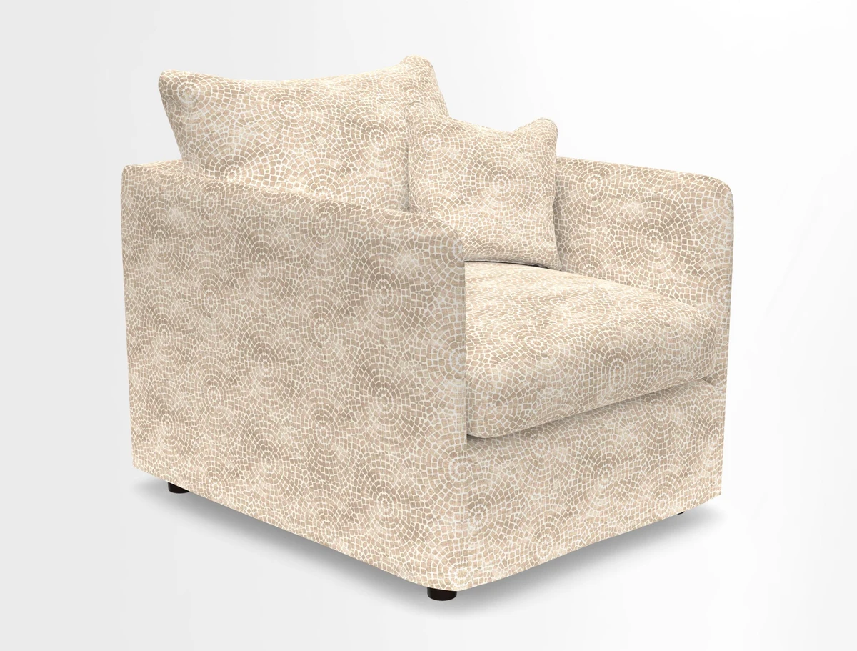 Madehurst Chair in Two Tone Plain Biscuit. Loose cover option available