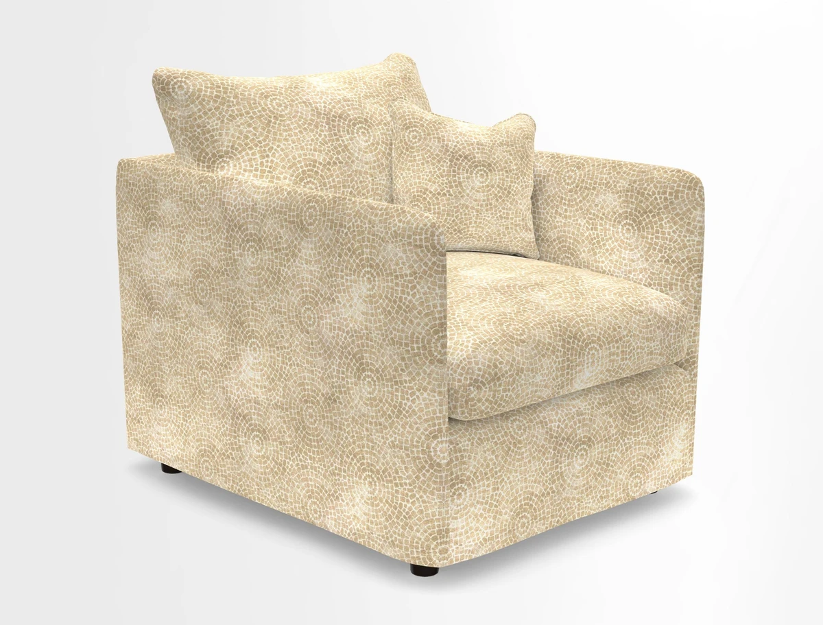 Madehurst Chair in Two Tone Plain Biscuit. Loose cover option available