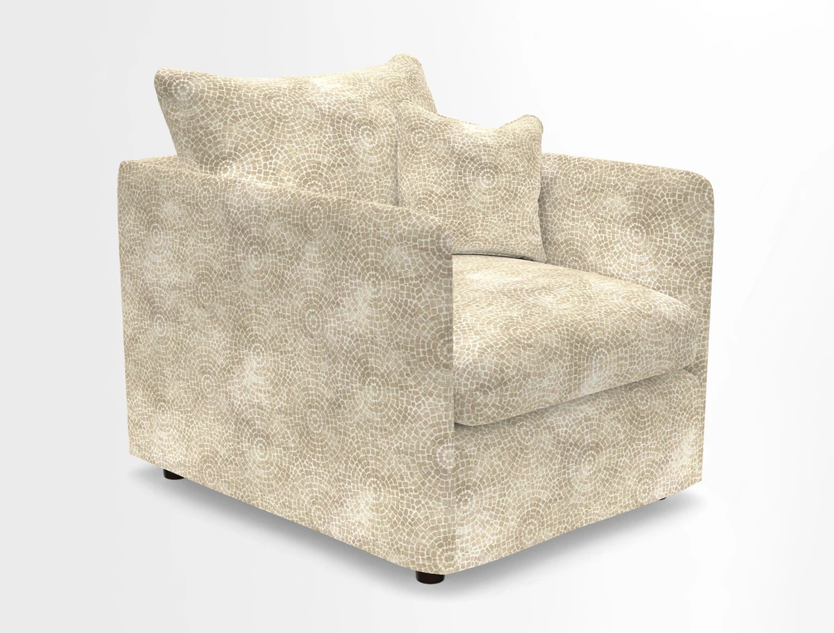 Madehurst Chair in Two Tone Plain Biscuit. Loose cover option available