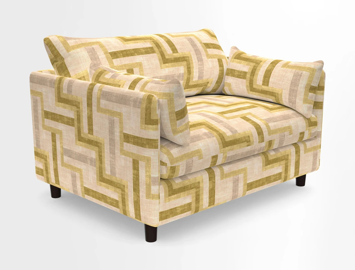 Madehurst Snuggler in Two Tone Plain Biscuit. Loose cover option available