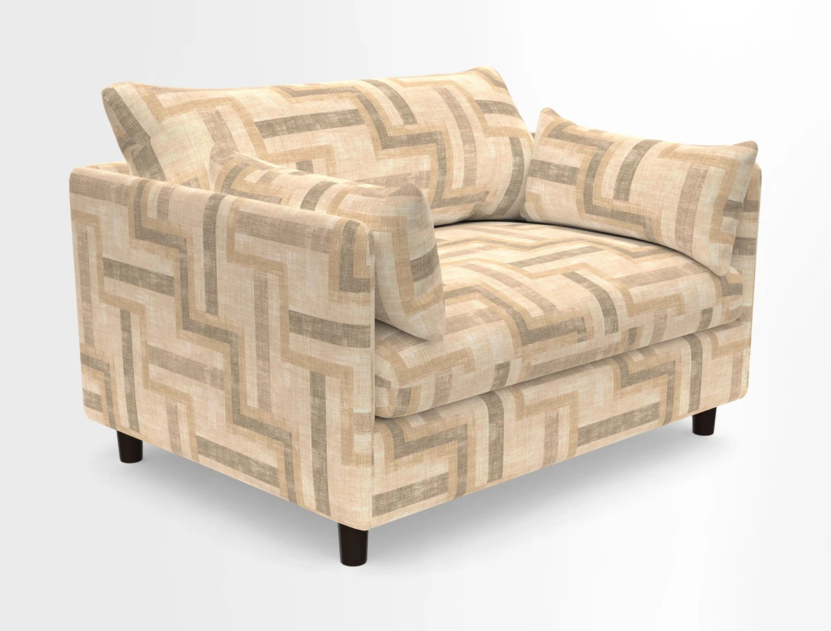Madehurst Snuggler in Two Tone Plain Biscuit. Loose cover option available