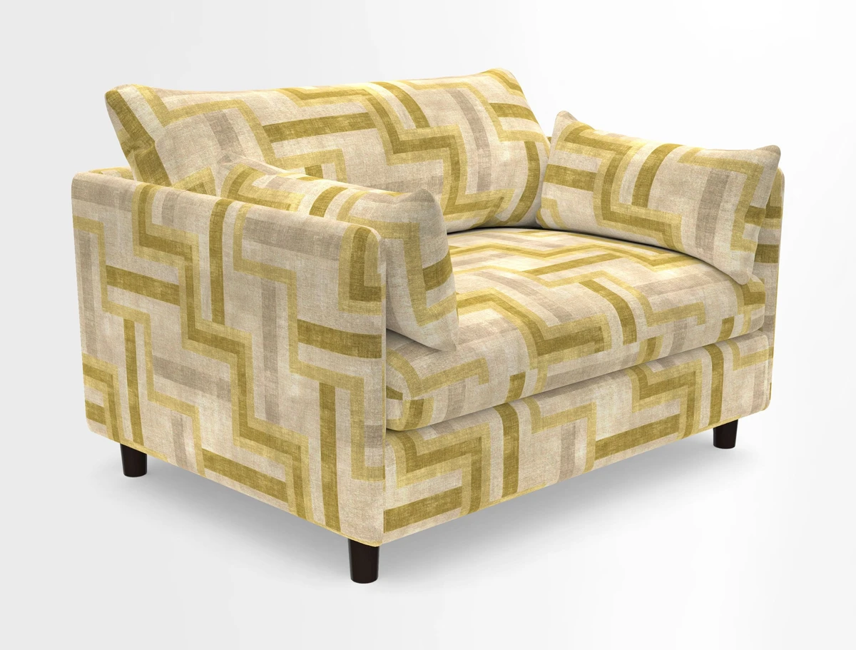 Madehurst Snuggler in Two Tone Plain Biscuit. Loose cover option available