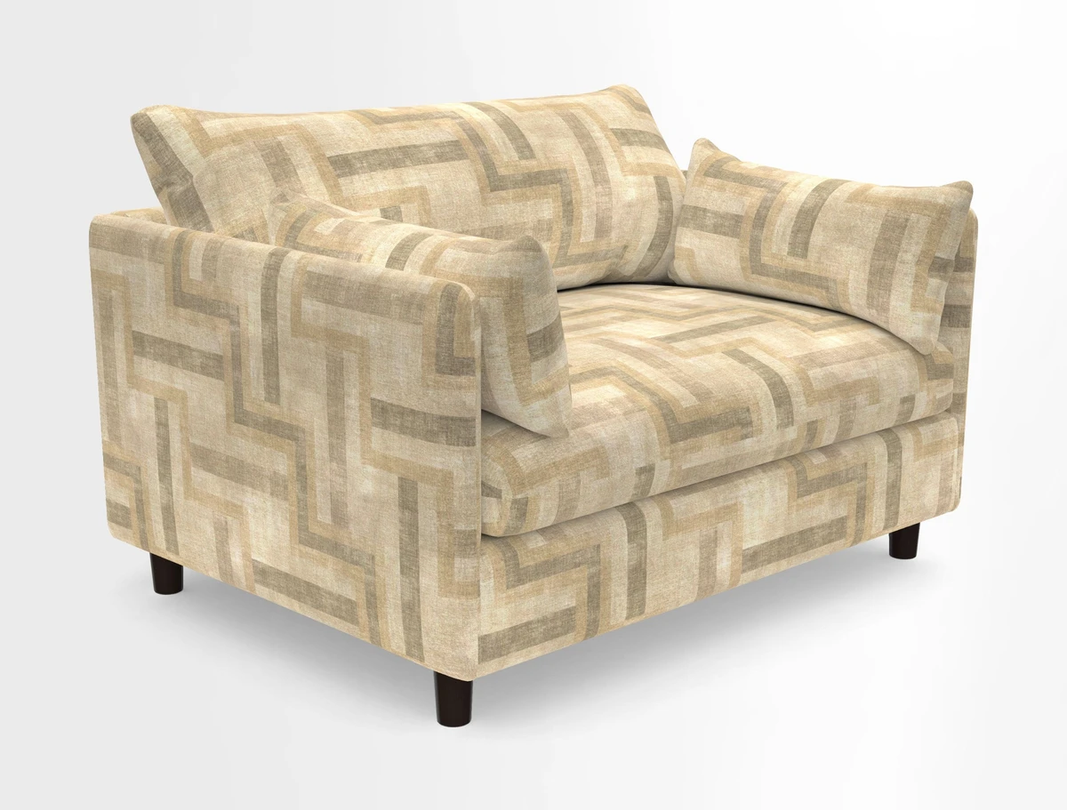 Madehurst Snuggler in Two Tone Plain Biscuit. Loose cover option available