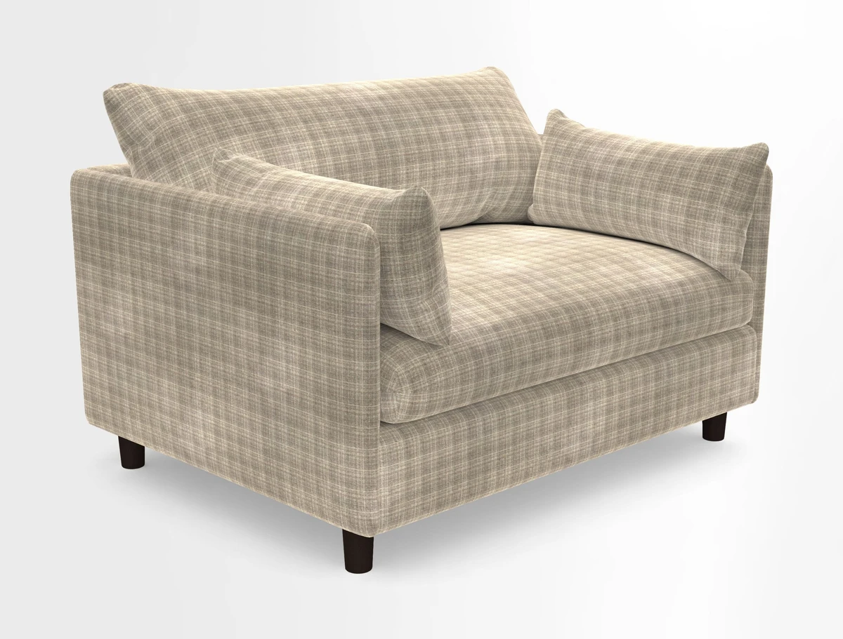 Madehurst Snuggler in Two Tone Plain Biscuit. Loose cover option available