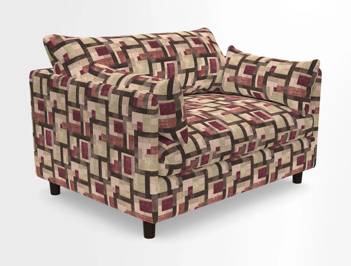 Madehurst Snuggler in Two Tone Plain Biscuit. Loose cover option available