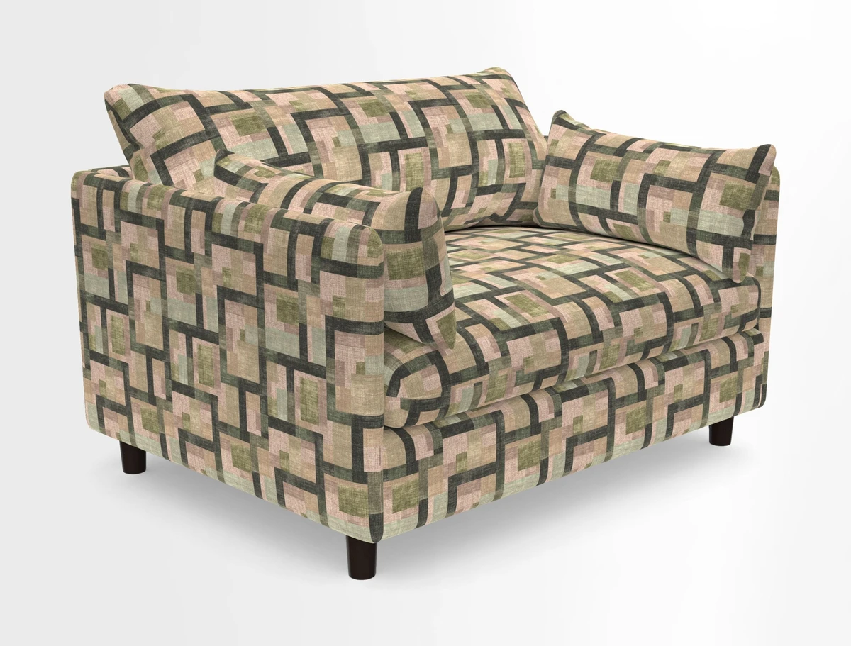 Madehurst Snuggler in Two Tone Plain Biscuit. Loose cover option available