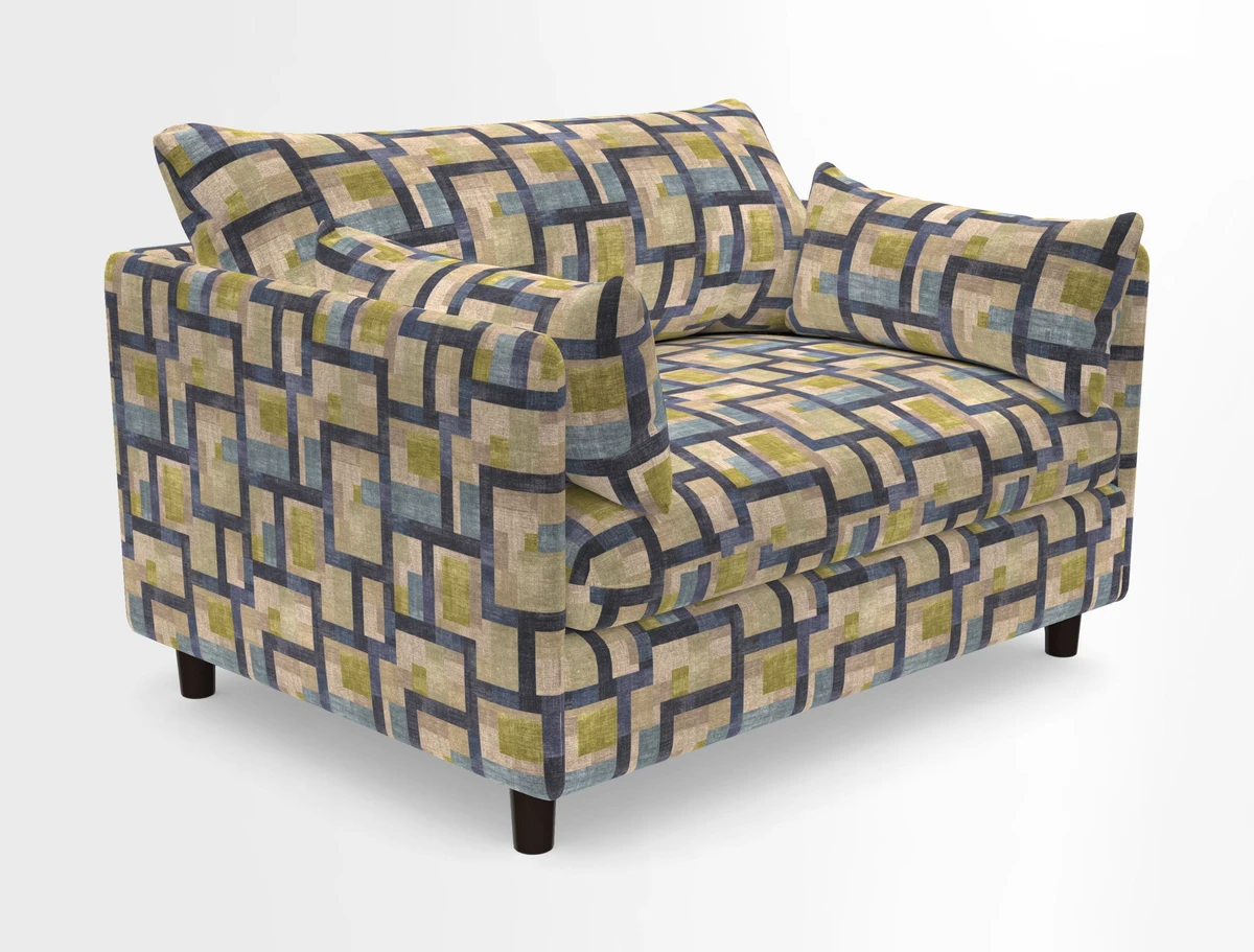 Madehurst Snuggler in Two Tone Plain Biscuit. Loose cover option available