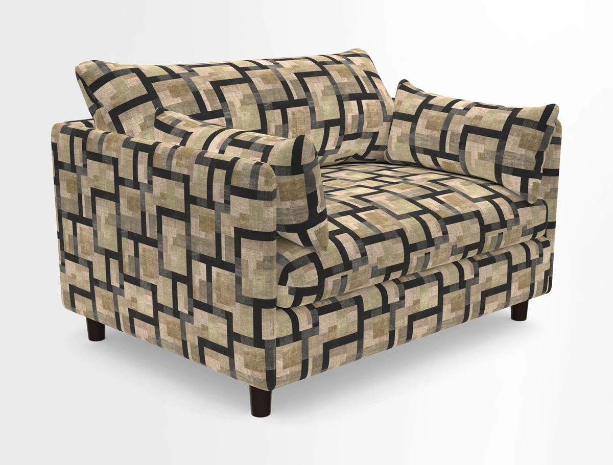 Madehurst Snuggler in Two Tone Plain Biscuit. Loose cover option available